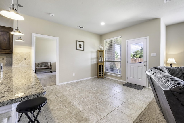2600 Canyon Wren Ln, Fort Worth, TX 76244 - living room featuring light tile patterned flooring and recessed lighting