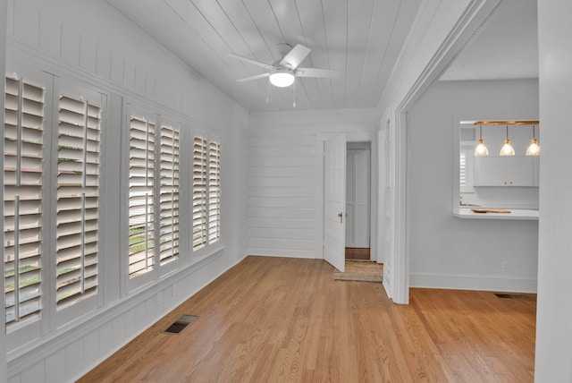 473 Albany Ave, Shreveport, LA 71105 - unfurnished room featuring ceiling fan, wood finished floors, and ornamental molding