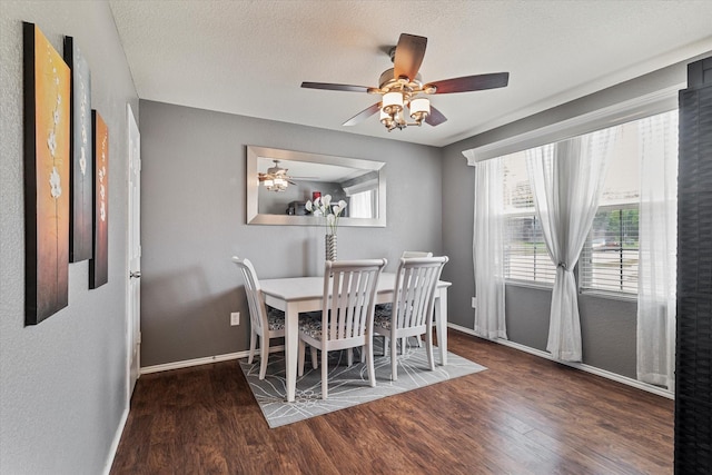 3500 San Lucas Ln, Denton, TX 76208 - dining area featuring a ceiling fan and wood finished floors