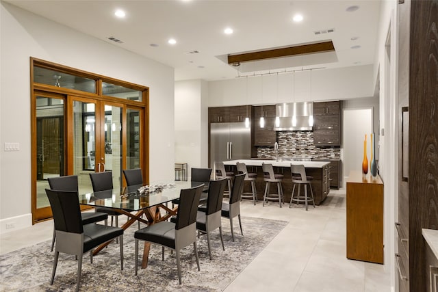 548 Oak Grove Ln, Coppell, TX 75019 - dining space with french doors and recessed lighting