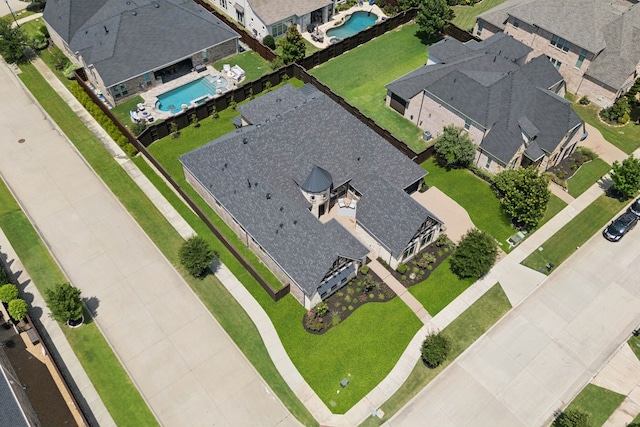 4400 Honeyvine Ln, Prosper, TX 75078 - aerial overview of property's location with a pool area and nearby suburban area