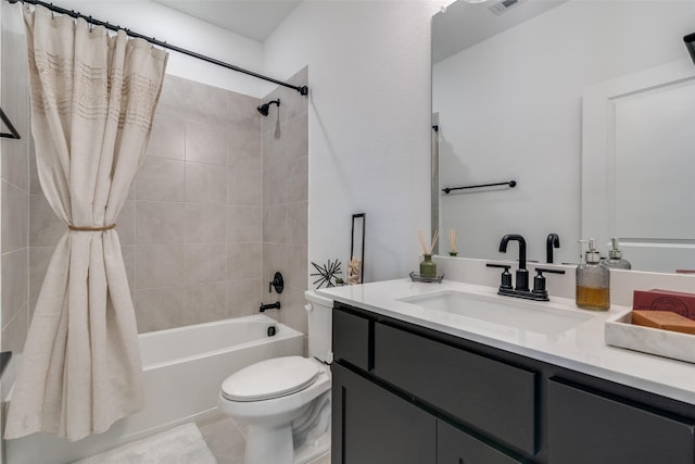 5511 Grand Ave, Sachse, TX 75048 - bathroom with vanity and shower / bathtub combination with curtain