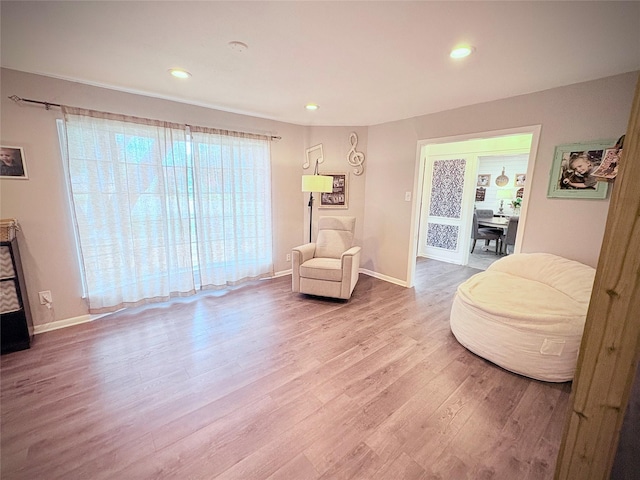 4124 Maryview Ct, Haltom City, TX 76117 - sitting room featuring wood finished floors and recessed lighting