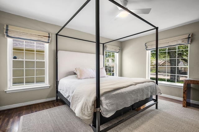 4903 Wateka Dr, Dallas, TX 75209 - bedroom with wood finished floors and a ceiling fan
