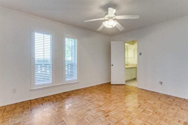 4818 Thunder Rd, Dallas, TX 75244 - unfurnished room featuring a ceiling fan and crown molding