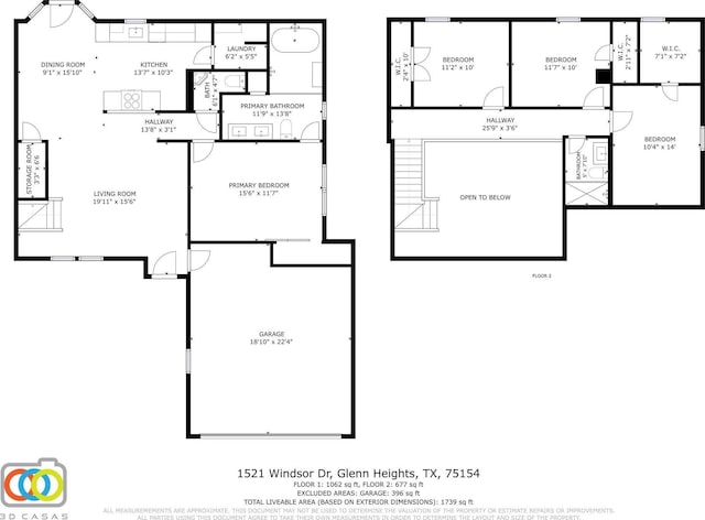1521 Windsor Dr, Glenn Heights, TX 75154 - view of floor plan / room layout