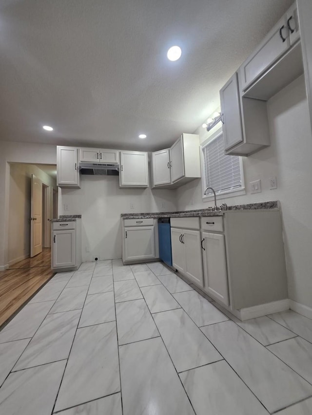 1513 Skyline Dr, River Oaks, TX 76114 - kitchen featuring under cabinet range hood and recessed lighting