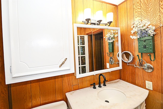 1561 Fm 1816, Bowie, TX 76230 - half bath featuring wooden walls and vanity