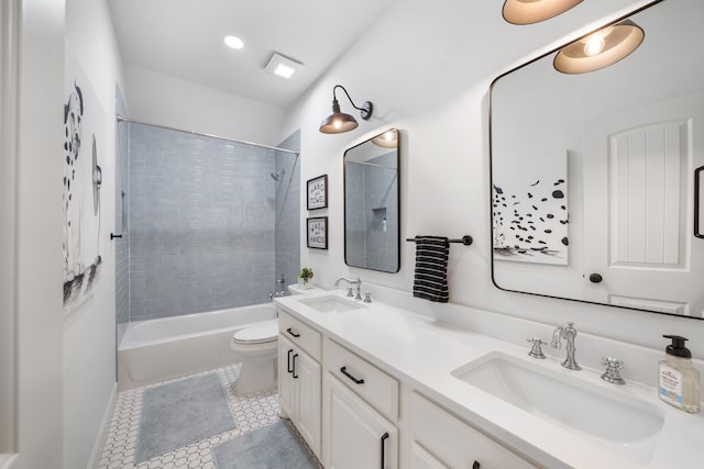 750 Camden Way, Prosper, TX 75078 - full bathroom featuring double vanity, tub / shower combination, and tile patterned flooring