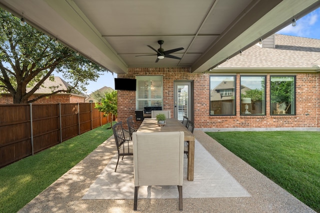 750 Camden Way, Prosper, TX 75078 - view of patio featuring ceiling fan and outdoor dining area