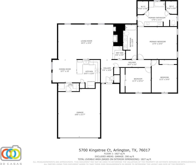 5700 Kingstree Ct, Arlington, TX 76017 - view of home floor plan