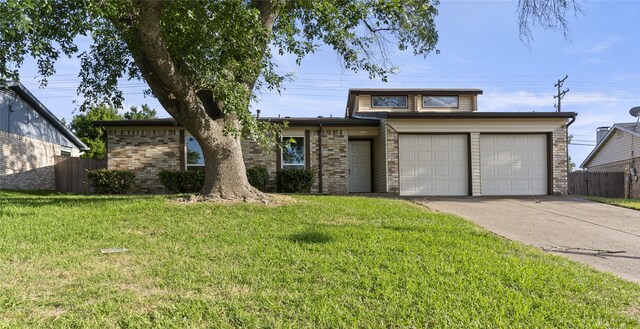 1007 Elk Grove Dr, Richardson, TX 75081 - mid-century modern home with driveway, a garage, and brick siding