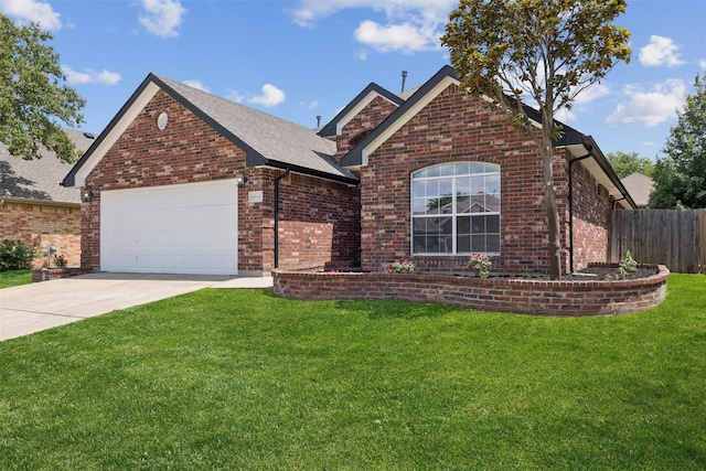 6945 Stockton Dr, Fort Worth, TX 76132 - ranch-style house with an attached garage, brick siding, concrete driveway, and roof with shingles