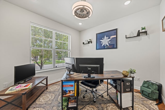 2025 Meliana Dr, Little Elm, TX 75068 - office space with wood finished floors and recessed lighting