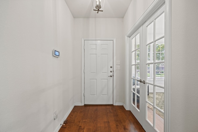 2025 Meliana Dr, Little Elm, TX 75068 - doorway featuring dark wood-style flooring and french doors