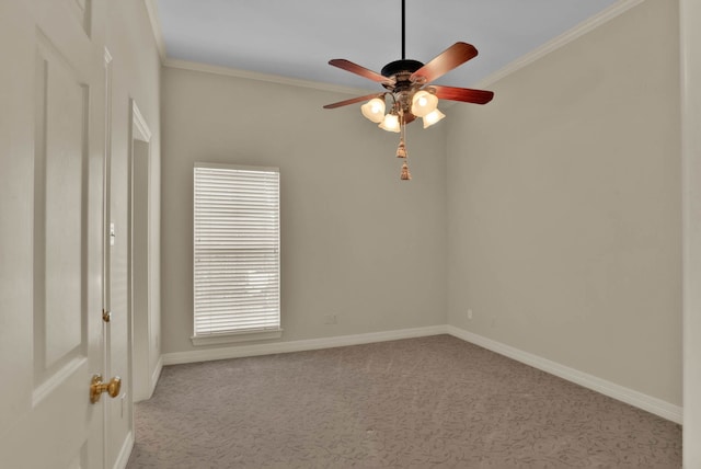 9664 Norris Ferry Rd, Shreveport, LA 71106 - carpeted empty room featuring ceiling fan and ornamental molding