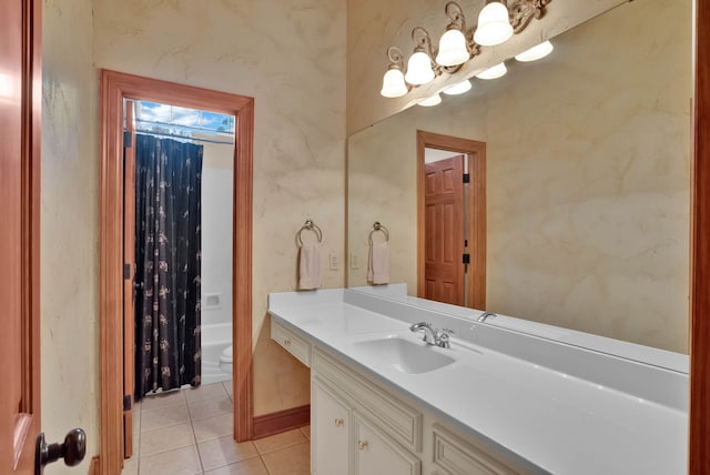 9664 Norris Ferry Rd, Shreveport, LA 71106 - bathroom featuring vanity, tile patterned flooring, and shower / tub combo