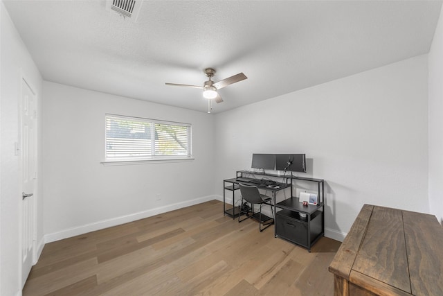 12211 Quincy Ln, Dallas, TX 75230 - home office featuring light wood finished floors and ceiling fan