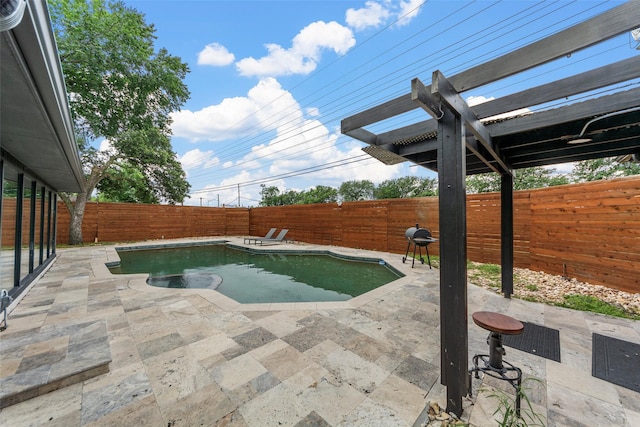 12211 Quincy Ln, Dallas, TX 75230 - view of swimming pool with a fenced backyard, a patio area, and a grill