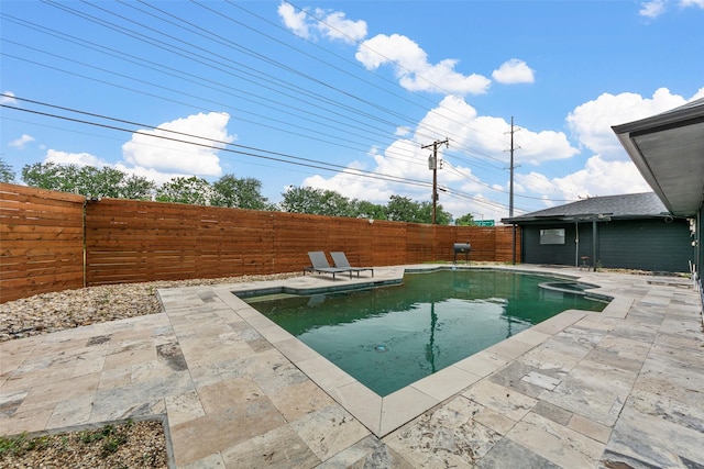12211 Quincy Ln, Dallas, TX 75230 - view of swimming pool with a fenced backyard and a patio