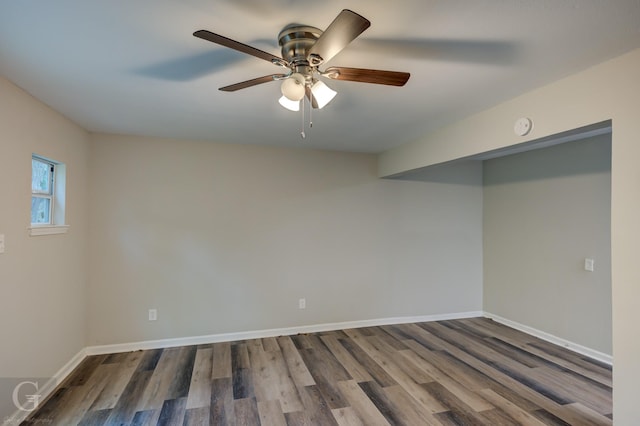 6312 Canal Blvd, Shreveport, LA 71108 - unfurnished room featuring wood finished floors, a ceiling fan, and a smoke detector