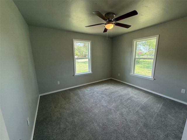 5506 Urbanview St, Sansom Park, TX 76114 - spare room with ceiling fan and dark carpet