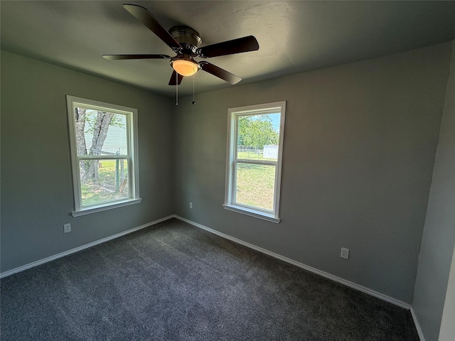 5506 Urbanview St, Sansom Park, TX 76114 - empty room featuring dark colored carpet and a ceiling fan