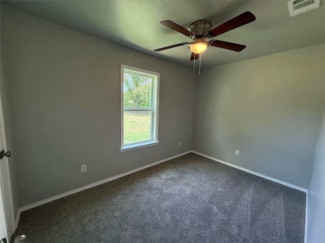 5506 Urbanview St, Sansom Park, TX 76114 - spare room with dark colored carpet and ceiling fan