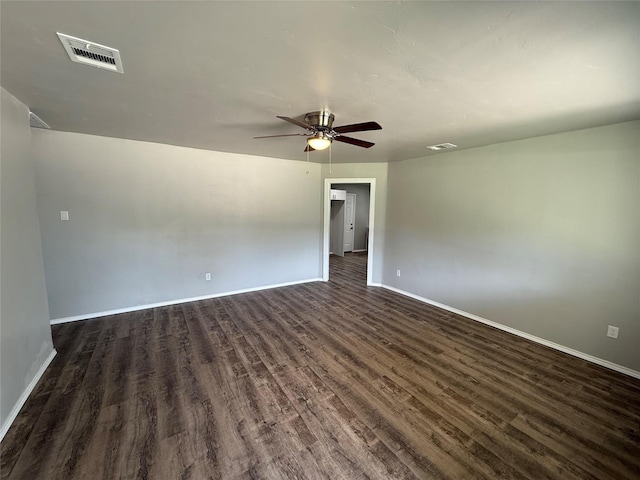 5506 Urbanview St, Sansom Park, TX 76114 - spare room featuring dark wood finished floors and ceiling fan