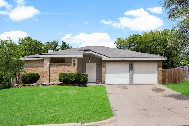6325 Brookhaven Trl, Fort Worth, TX 76133 - single story home with an attached garage, driveway, brick siding, a shingled roof, and a chimney