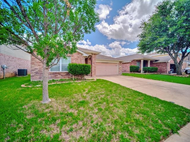 8705 Autumn Creek Trl, Fort Worth, TX 76134 - view of front of property featuring brick siding, a garage, concrete driveway, and a front yard