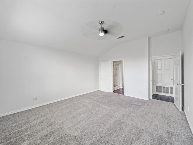 8705 Autumn Creek Trl, Fort Worth, TX 76134 - unfurnished bedroom featuring carpet flooring, vaulted ceiling, and ceiling fan