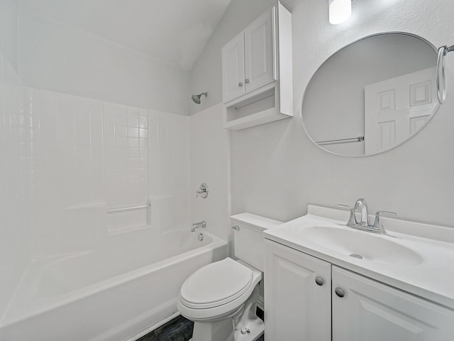 8705 Autumn Creek Trl, Fort Worth, TX 76134 - bathroom featuring vanity, tub / shower combination, and vaulted ceiling
