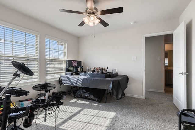 18137 Lakefront Ct, Forney, TX 75126 - carpeted office with ceiling fan and baseboards