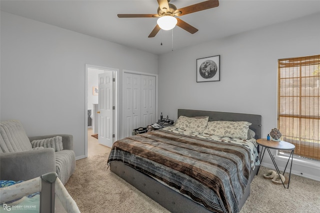 118 Otto Ln, Shreveport, LA 71105 - bedroom featuring carpet, a closet, and ceiling fan