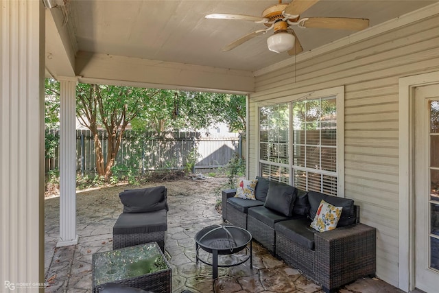 118 Otto Ln, Shreveport, LA 71105 - view of patio / terrace with an outdoor hangout area and a ceiling fan