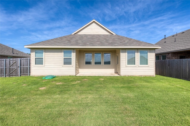 204 Post Oak St, Azle, TX 76020 - back of property with a fenced backyard, a shingled roof, and a patio area