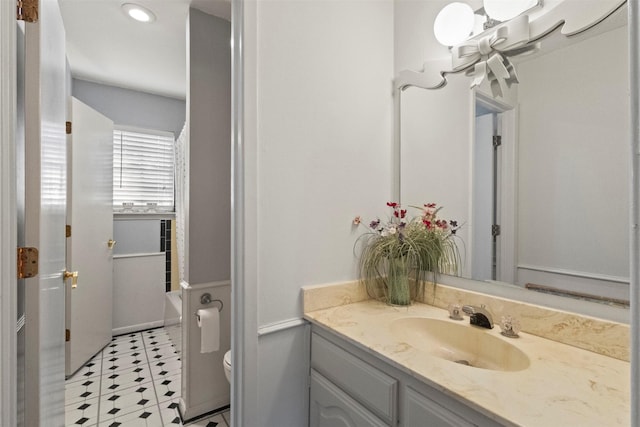 1605 Lamberth Cir, Sherman, TX 75092 - bathroom with vanity, a tub, tile patterned floors, and recessed lighting