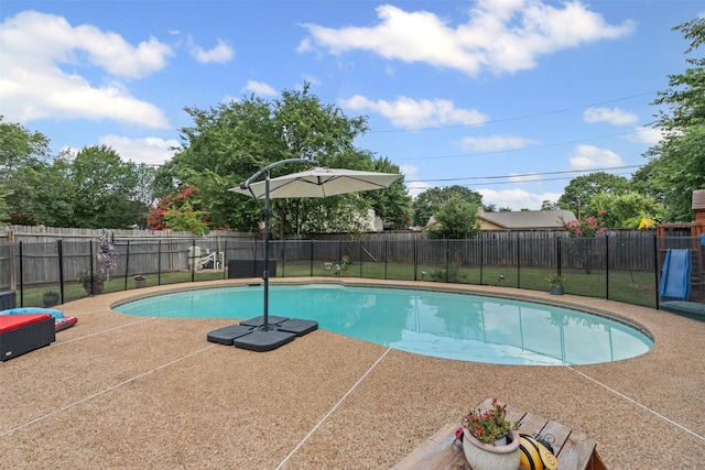 6737 Oliver Dr, North Richland Hills, TX 76180 - view of swimming pool with a fenced backyard and a patio