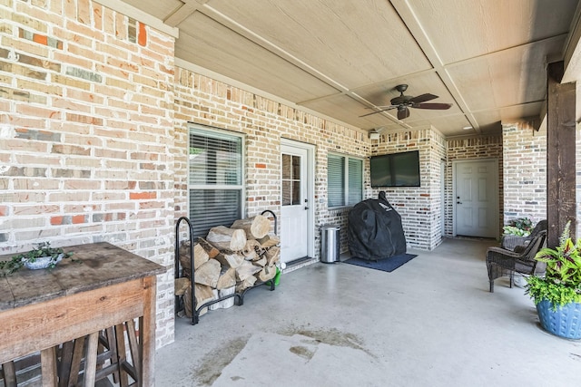 210 Walker Ct N, Waxahachie, TX 75167 - view of patio / terrace featuring a ceiling fan and a grill