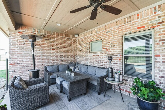210 Walker Ct N, Waxahachie, TX 75167 - view of patio featuring an outdoor living space and ceiling fan