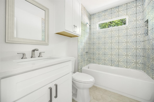 2267 Tealford Dr, Dallas, TX 75228 - bathroom featuring vanity, shower / bath combination, and tile patterned floors