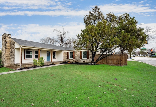 4053 Winfield Ave, Fort Worth, TX 76109 - ranch-style house featuring a porch and a chimney