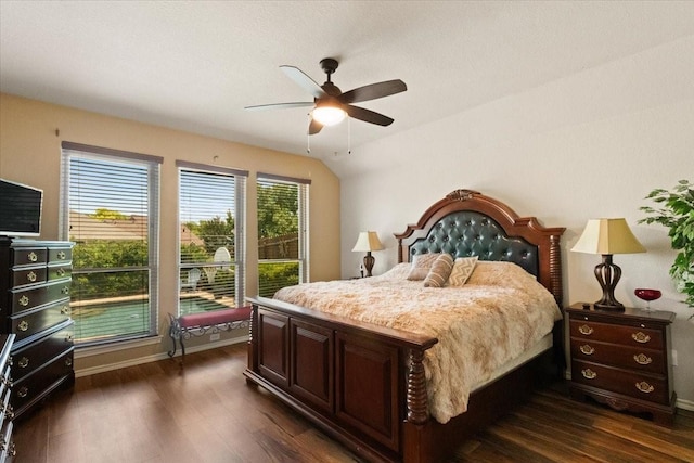 6321 Cobblestone Ln, Arlington, TX 76001 - bedroom with dark wood-style flooring and a ceiling fan
