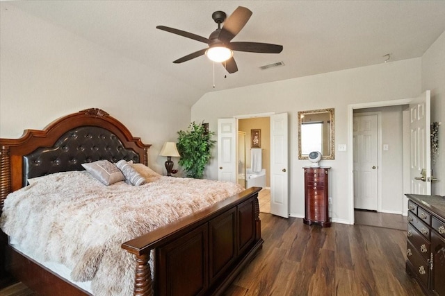 6321 Cobblestone Ln, Arlington, TX 76001 - bedroom with dark wood-style flooring and ceiling fan