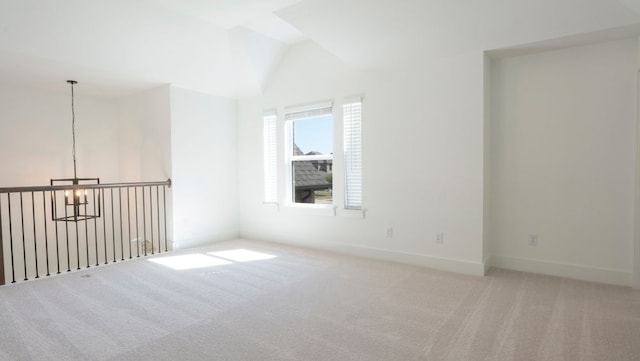 1032 Meadowlark, Forney, TX 75126 - carpeted spare room with a chandelier and lofted ceiling
