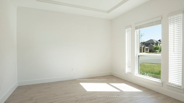 1032 Meadowlark, Forney, TX 75126 - spare room with plenty of natural light, crown molding, light wood-type flooring, and a tray ceiling