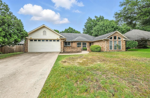 1208 Homestead St, Flower Mound, TX 75028 - ranch-style home with an attached garage, driveway, and brick siding