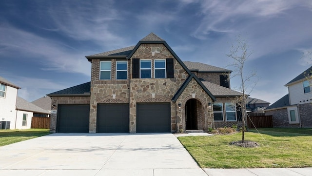 850 Blue Heron Dr, Forney, TX 75126 - view of front of home featuring stone siding, brick siding, concrete driveway, and a shingled roof