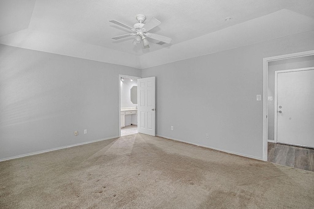 5714 Stage Line Dr, Arlington, TX 76017 - spare room with carpet floors, a ceiling fan, and vaulted ceiling